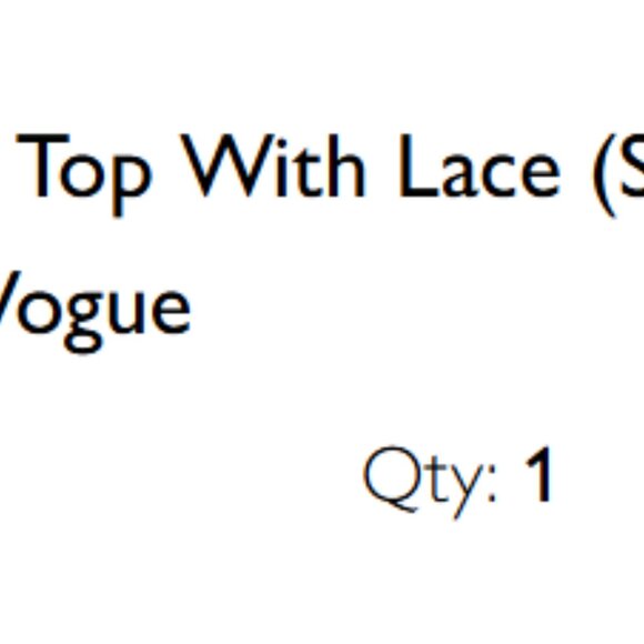 100% Linen Top With Lace (S) - Picture 2 of 2